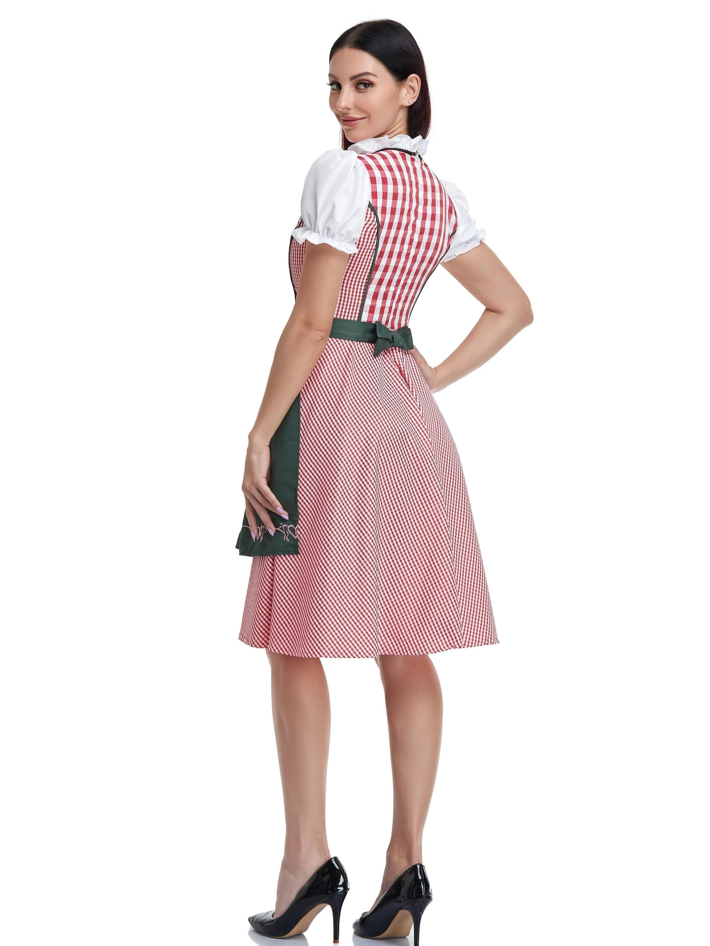 Damen Bayerisches Olivgrün Oktoberfest Dirndl Kleid 2