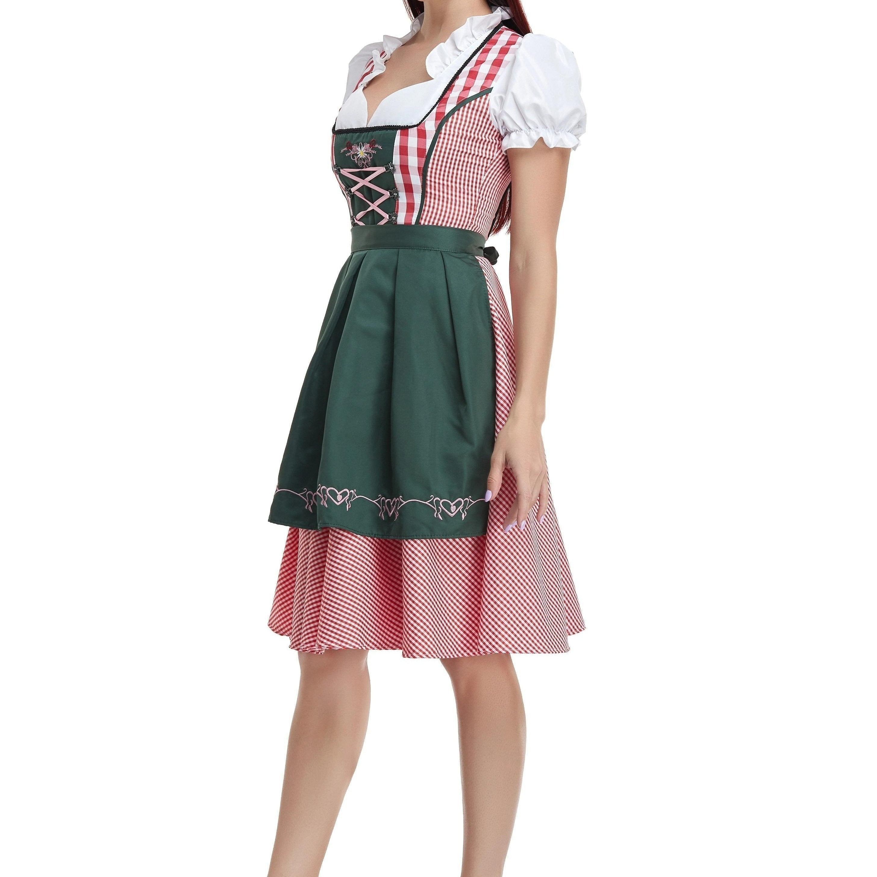 Damen Bayerisches Olivgrün Oktoberfest Dirndl Kleid 3