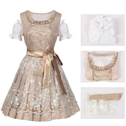 Damen Beige Oktoberfest Dirndl Kleid 1