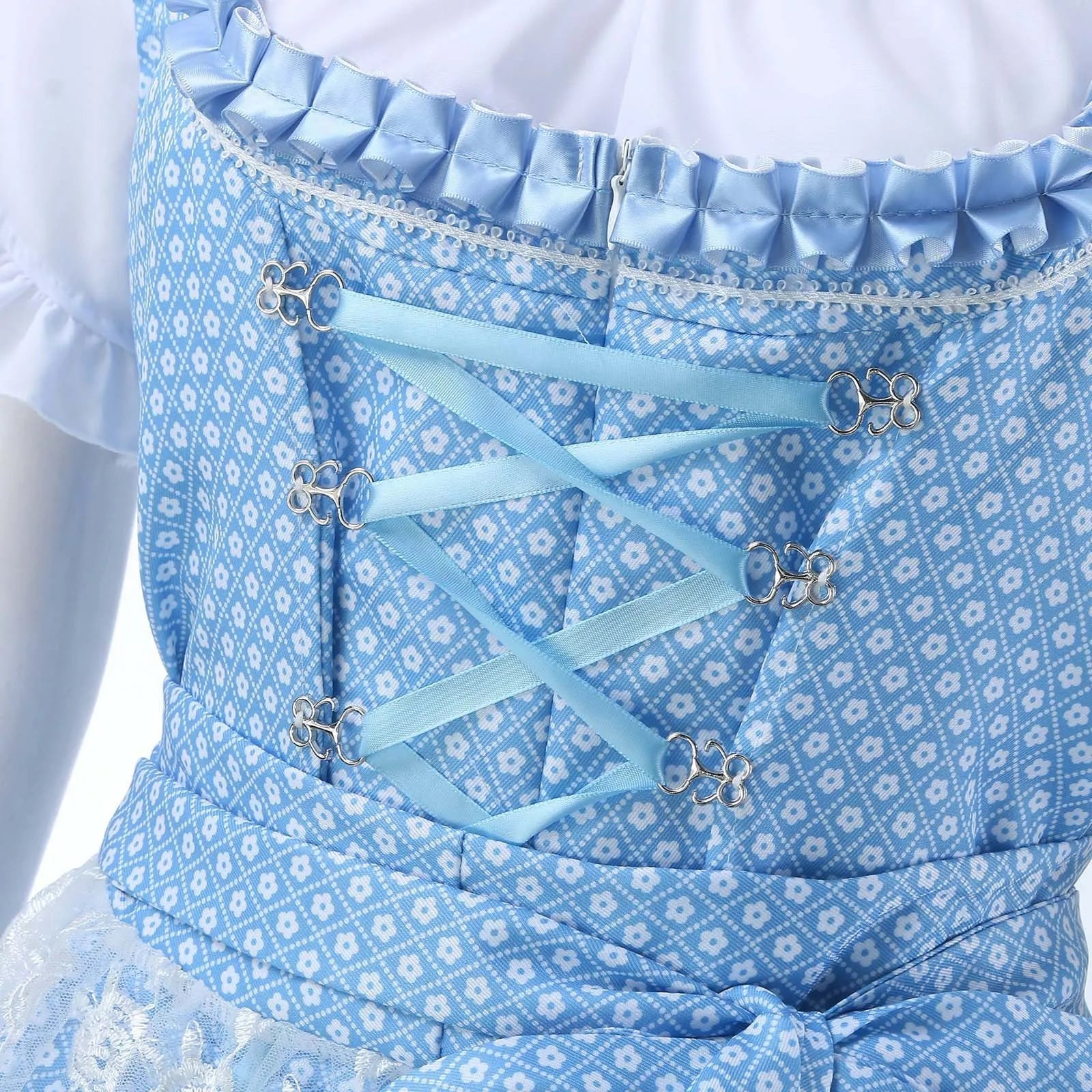 Damen Blau Oktoberfest Dirndl Kleid 3