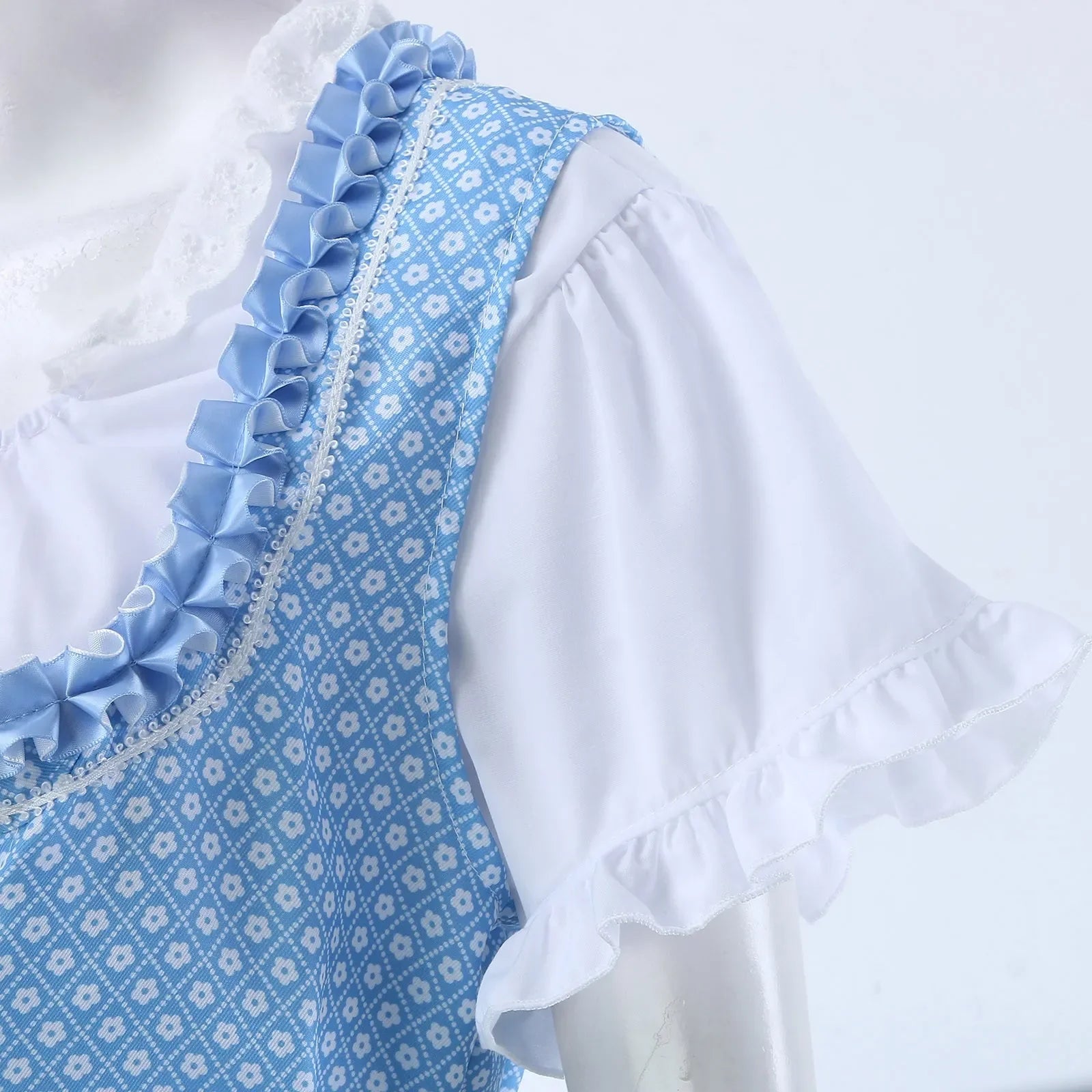Damen Blau Oktoberfest Dirndl Kleid 4