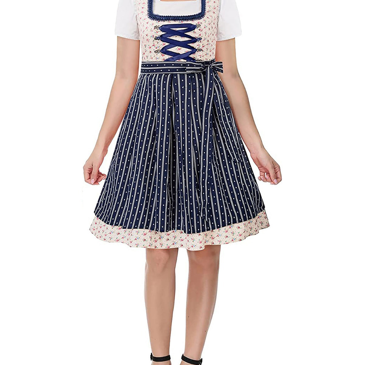 Damen Elegante Midi Oktoberfest Dirndl Kleid 1