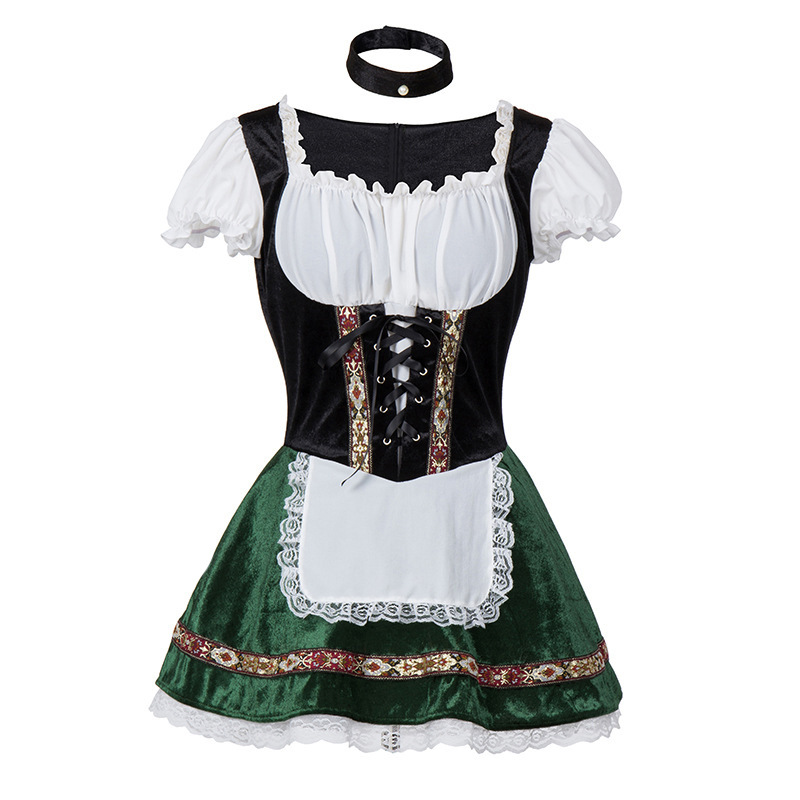 Damen Elegante Mini Oktoberfest Dirndl Kleid 1