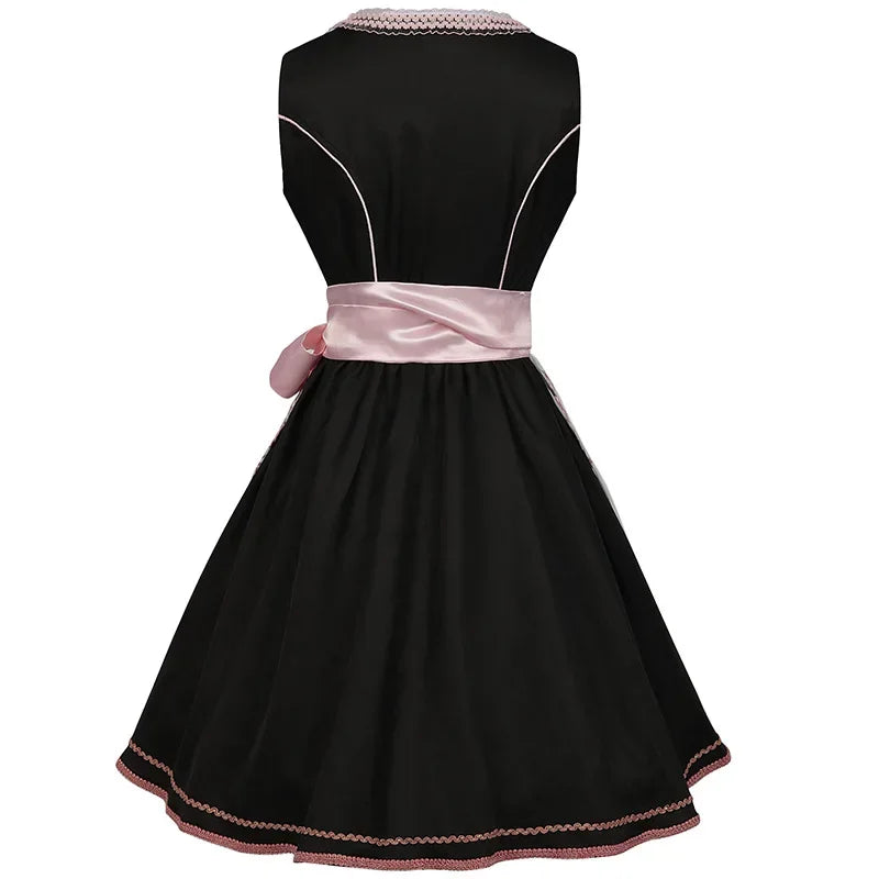 Damen Elegante Rosa Oktoberfest Dirndl Kleid 3