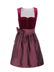 Damen Elegante Rot Oktoberfest Dirndl Kleid 0