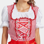 Damen Elegantes Rot Oktoberfest Dirndl Kleid 4
