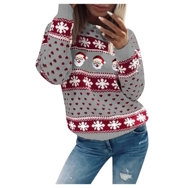 Damen Festlicher Weihnachtspullover Warm Hochwertiges Material 2