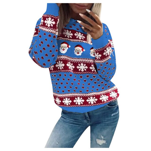Damen Festlicher Weihnachtspullover Warm Hochwertiges Material 4
