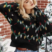 Damen Gemütlicher Weihnachtspullover Warm Strick 0