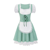 Damen Kariert Schulterfrei Oktoberfest Dirndl Kleid 0