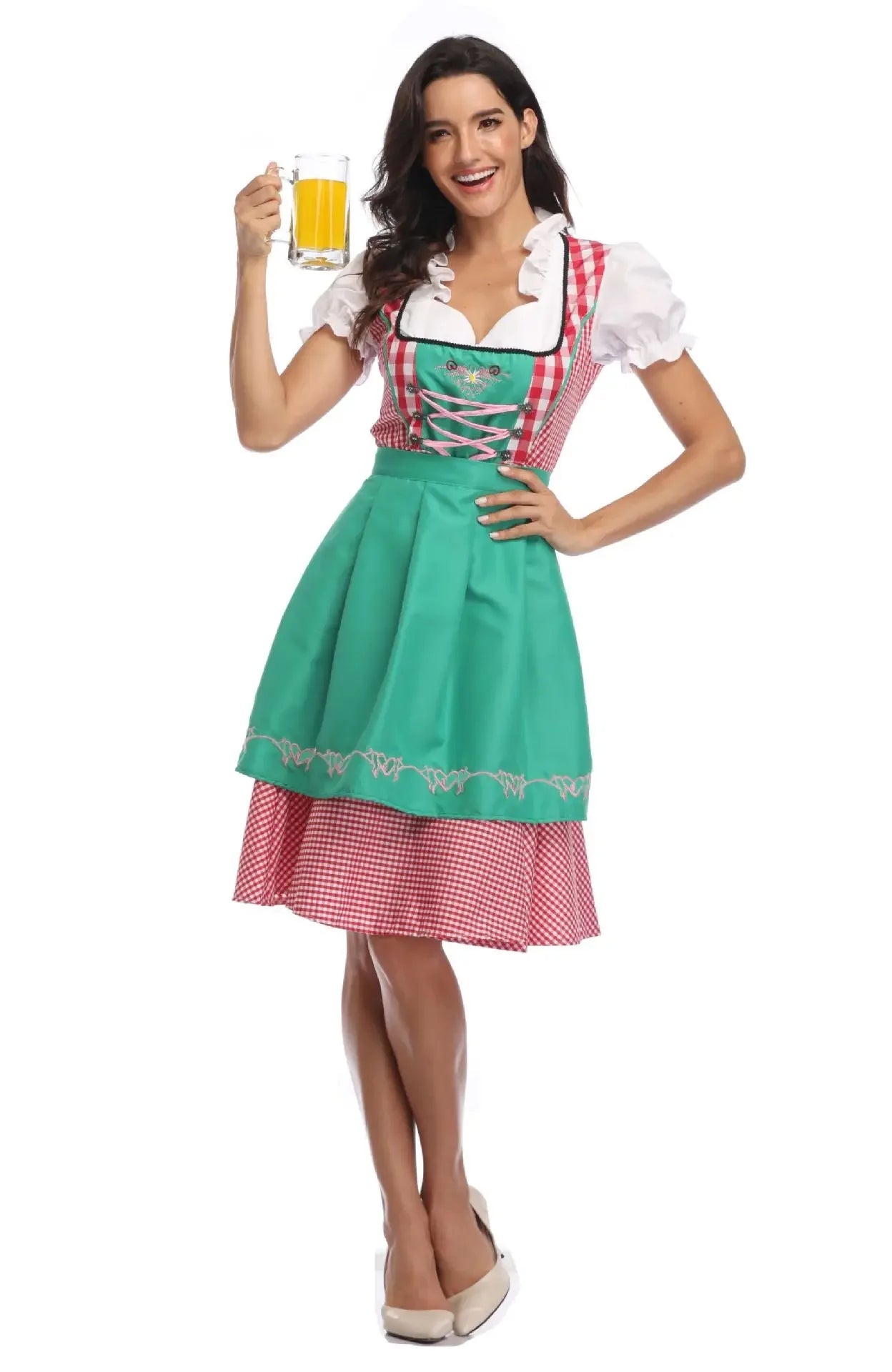 Damen Klassisch Oktoberfest Dirndl Kleid 5