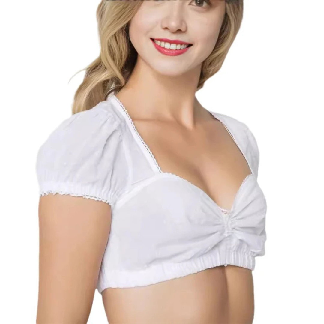 Damen Kurze Ärmel Oktoberfest Dirndl Bluse 4