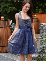 Damen Mini Blau Oktoberfest Dirndl Kleid 0
