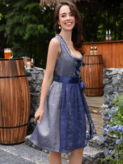 Damen Mini Blau Oktoberfest Dirndl Kleid 2