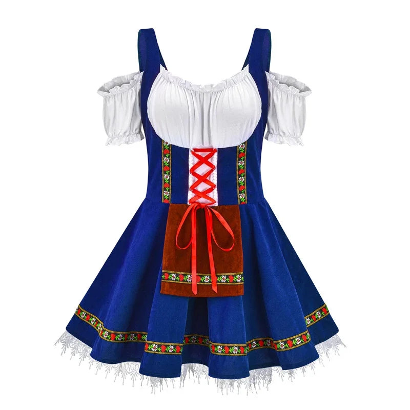 Damen Mini Elegante Oktoberfest Dirndl Kleid 5