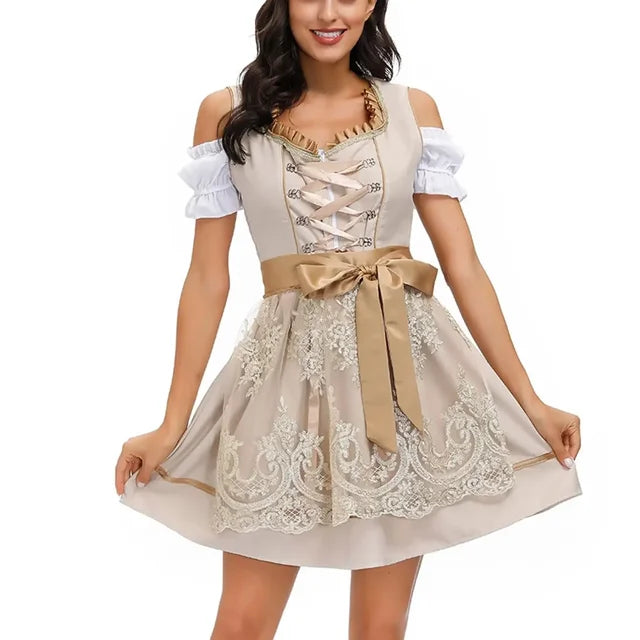 Damen Mini Oktoberfest Dirndlkleid 3