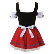 Damen Mini Rot Oktoberfest Dirndl Kleid 2