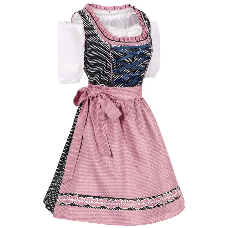Damen Rosa Oktoberfest Dirndl Kleid 3