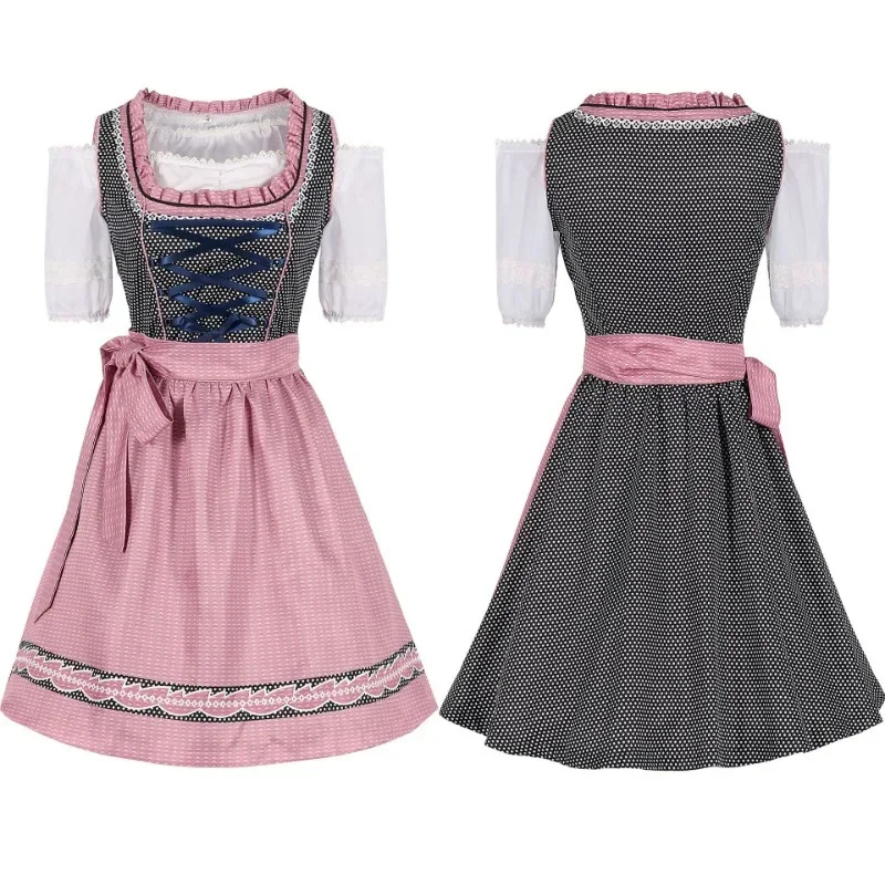 Damen Rosa Oktoberfest Dirndl Kleid 4