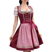 Damen Rot Oktoberfest Dirndl Kleid 1