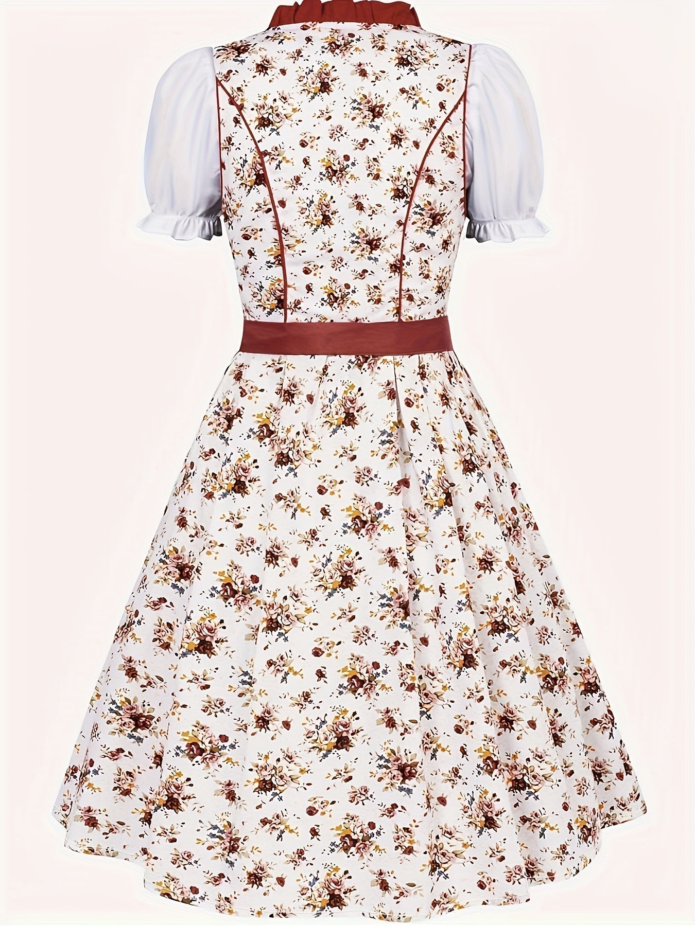 Damen Stilvolle Rot Oktoberfest Dirndl Kleid 4