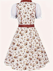 Damen Stilvolle Rot Oktoberfest Dirndl Kleid 4