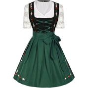 Damen Traditionell Grün und Schwarz Oktoberfest Dirndl Kleid 0