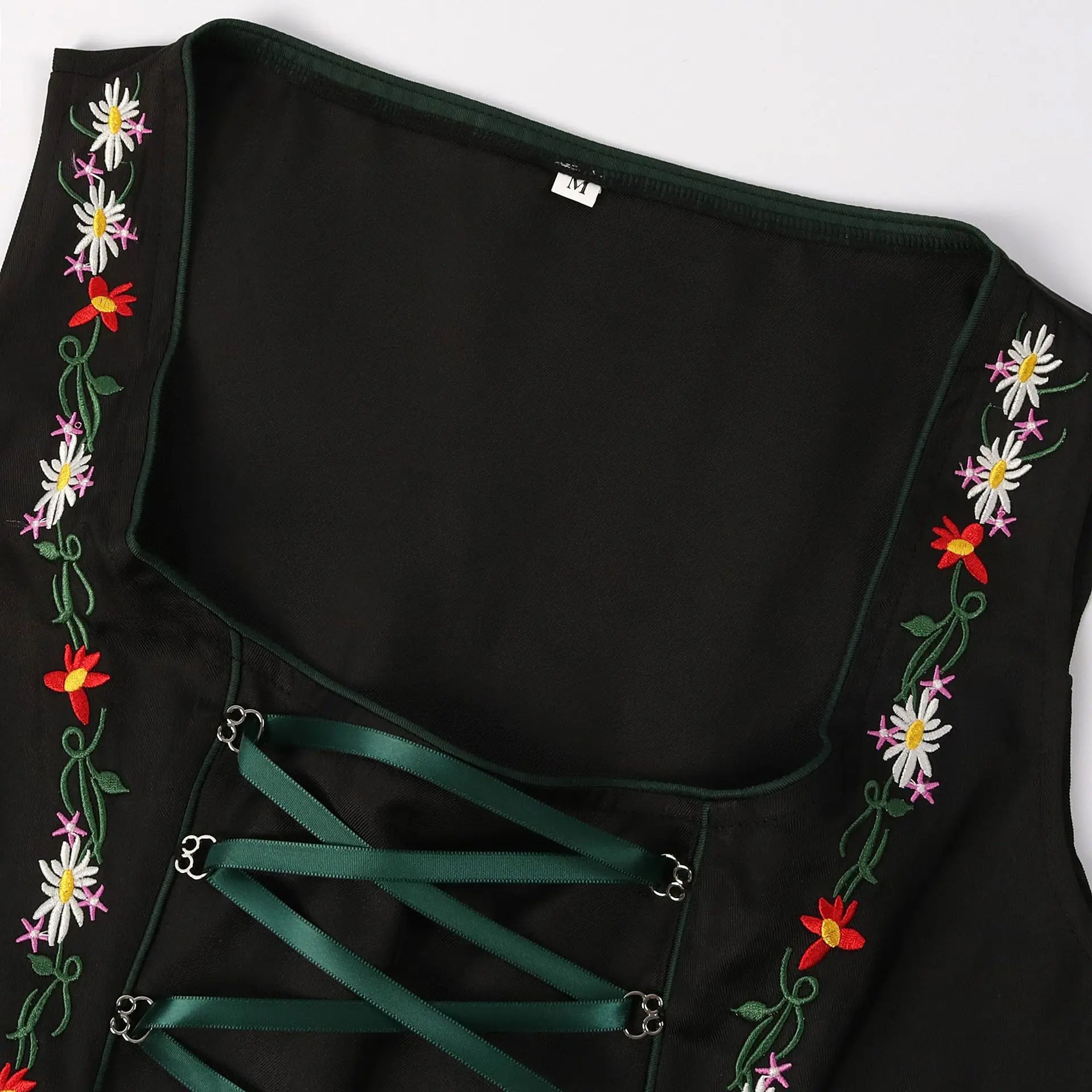 Damen Traditionell Grün und Schwarz Oktoberfest Dirndl Kleid 2
