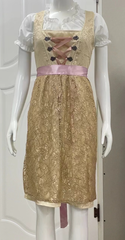 Damen Traditionell Midi Oktoberfest Dirndl Kleid 2