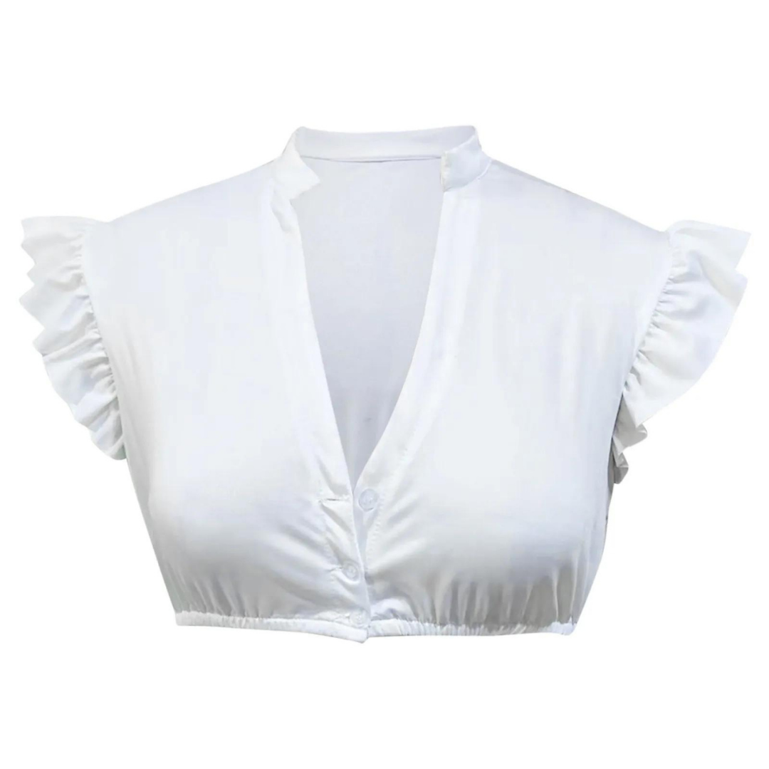Damen Traditionell Weiße Oktoberfest Dirndl Bluse 2