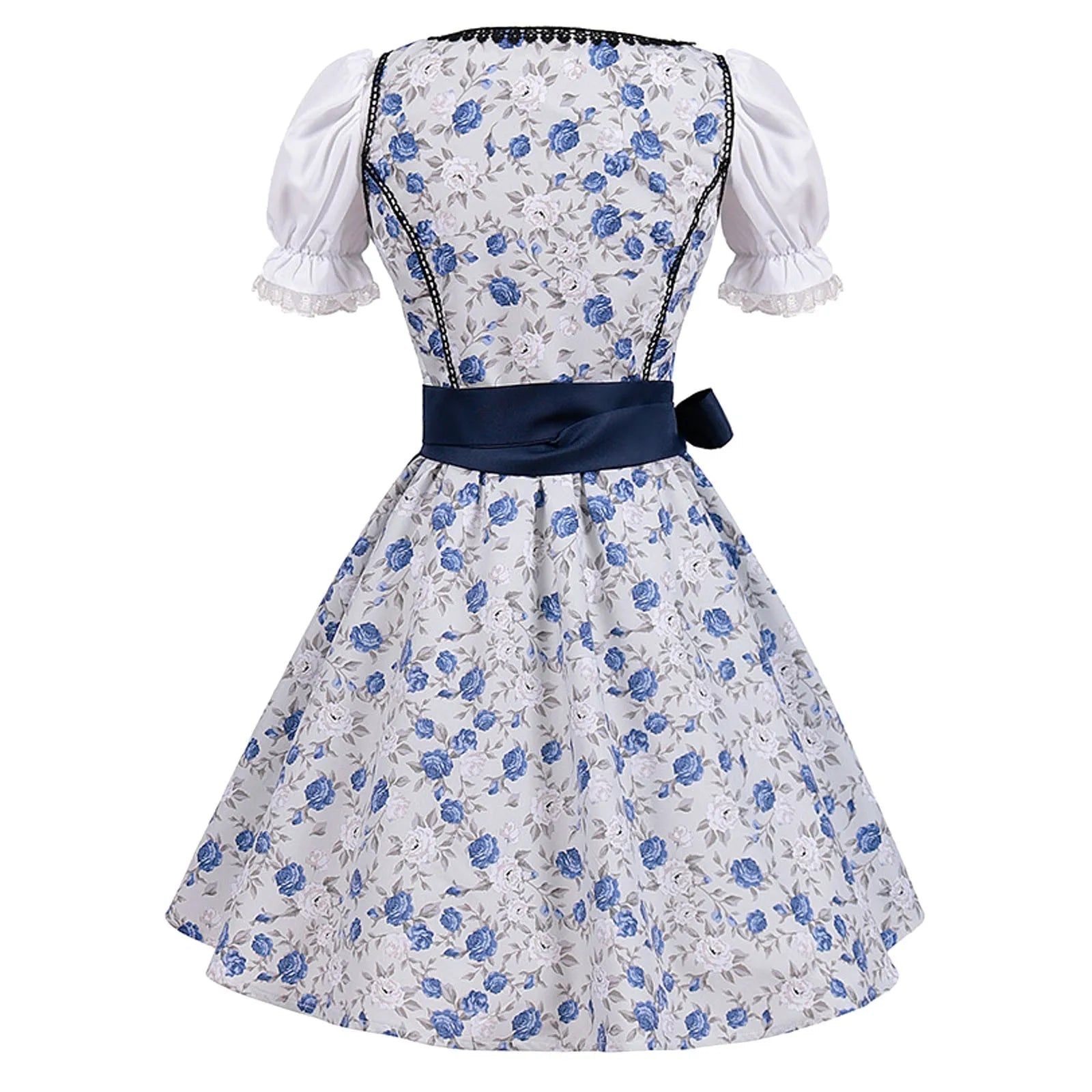 Damen Traditionelles Blau Oktoberfest Dirndl Kleid 3