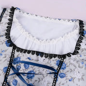 Damen Traditionelles Blau Oktoberfest Dirndl Kleid 4