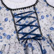 Damen Traditionelles Blau Oktoberfest Dirndl Kleid 5