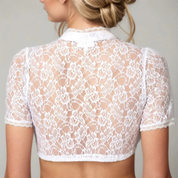 Damen Weiß Oktoberfest Dirndl Bluse 1