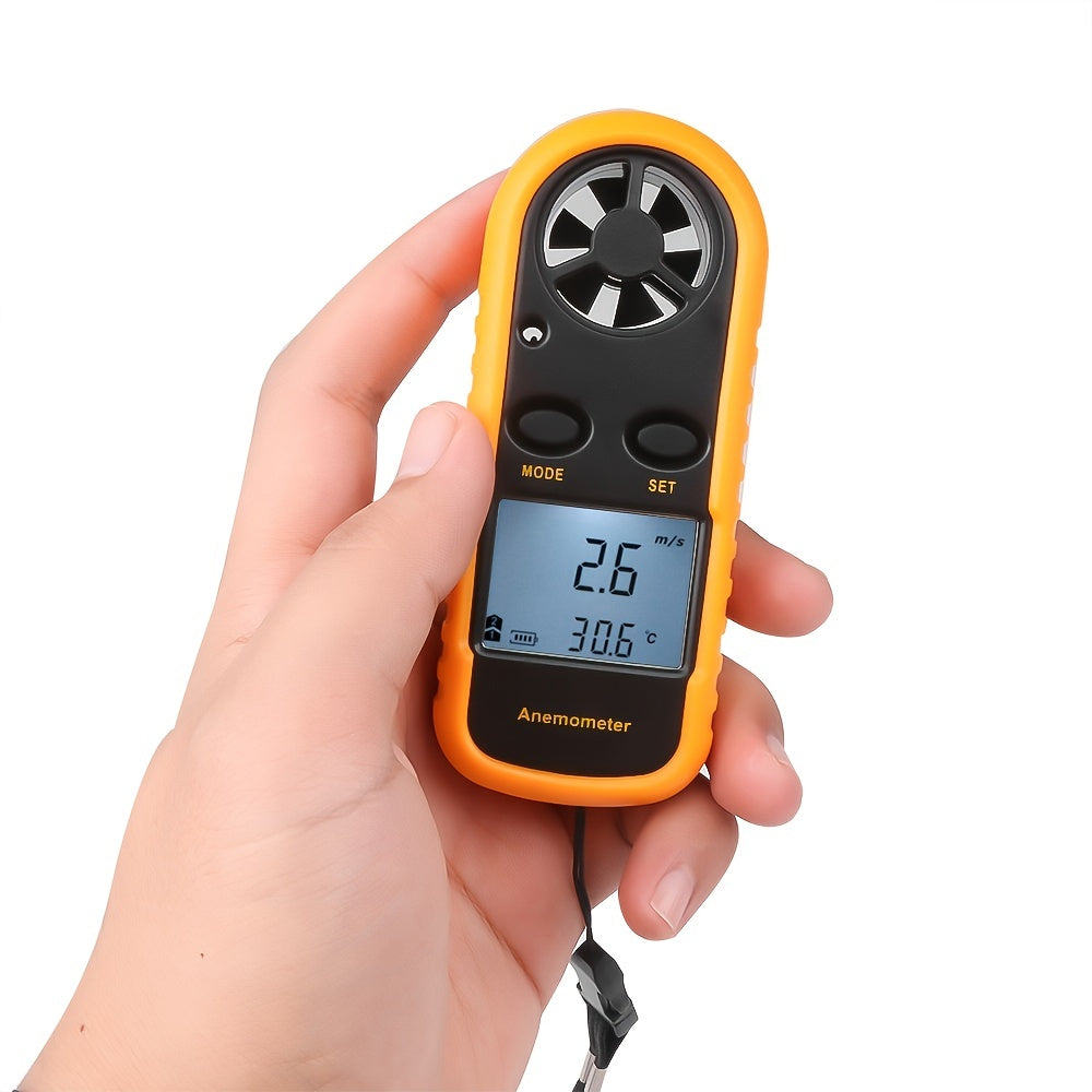 Digitales Windgeschwindigkeitsmesser mit klarem LCD -Display - tragbarer Windemometer für Outdoor -Aktivitäten 0