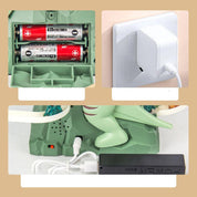 Dinosaurier-Rennbahn-Spielset – Interaktive Rennstrecke mit LED-Beleuchtung und automatischen Kletterwagen für Kinder 5