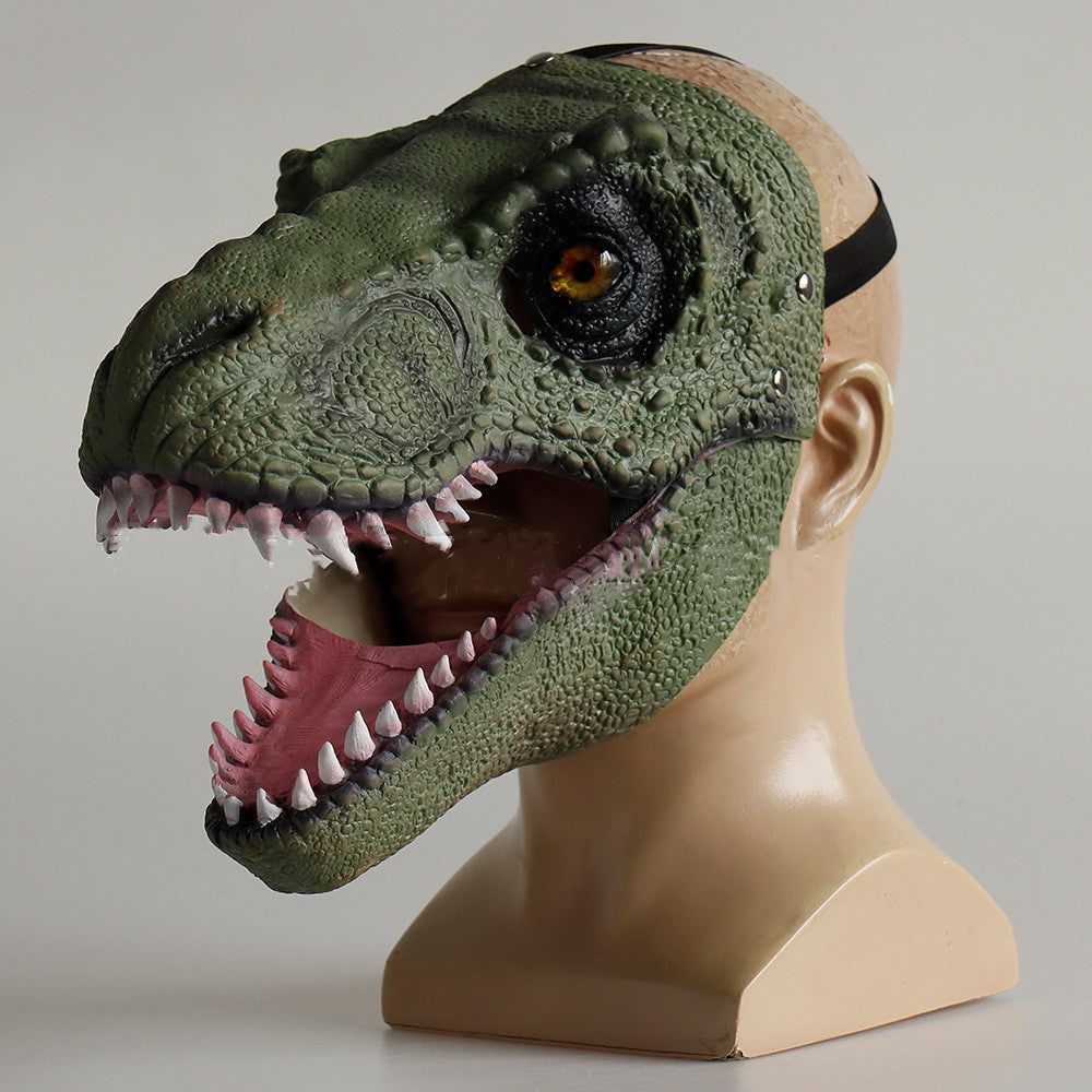 Dinosaurier beweglichen Mund Latex Maske Kopfbedeckung Halloween Party Cos Requisiten 0