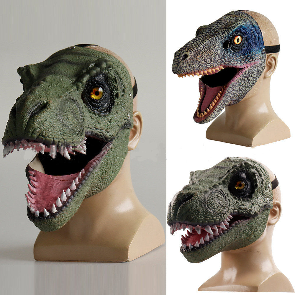 Dinosaurier beweglichen Mund Latex Maske Kopfbedeckung Halloween Party Cos Requisiten 3