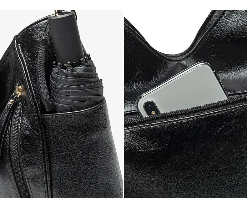 Elegante Damen-Schultertasche, geräumig, aus PU 7