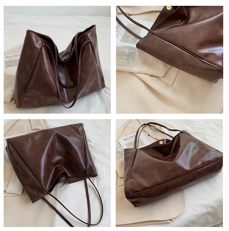 Elegante Damen-Schultertasche, mittelgroß, aus hochwertigem Synthetikgewebe 1