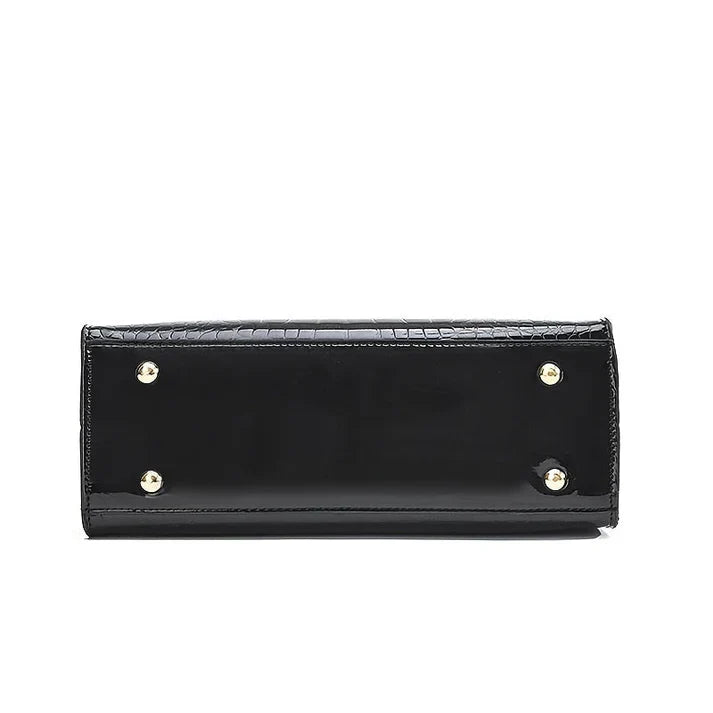 Elegante Damenhandtasche aus echtem Leder mit stilvollem Hochglanzfinish 2