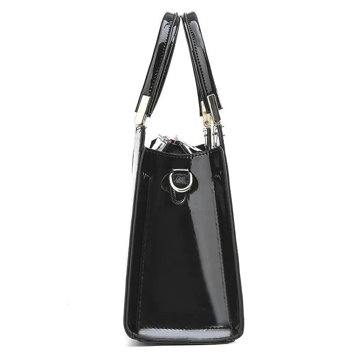 Elegante Damenhandtasche aus echtem Leder mit stilvollem Hochglanzfinish 4