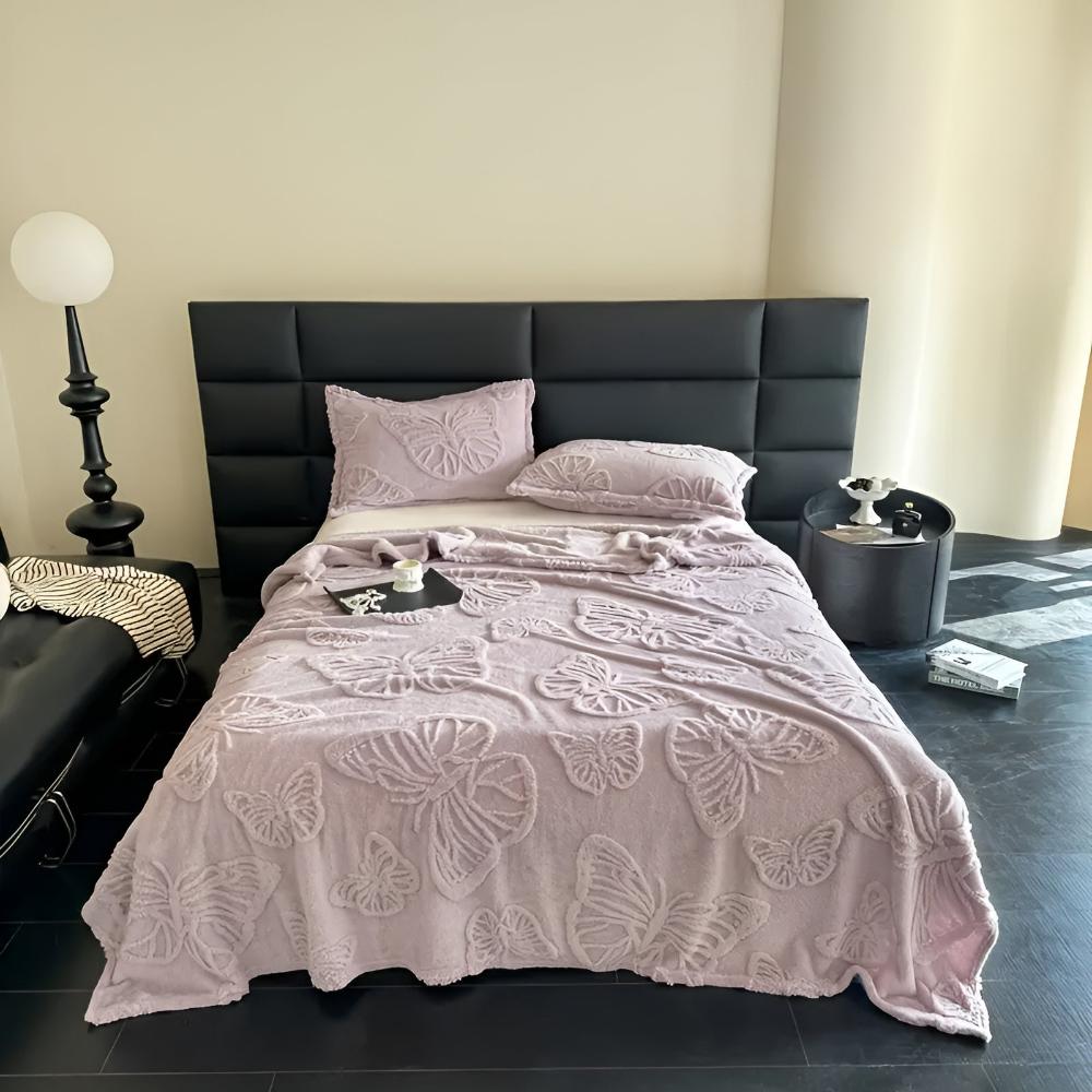 Elegante Flanell-Decke für Zuhause mit 3D-Schmetterlingsdesign aus Mikrofaser 11