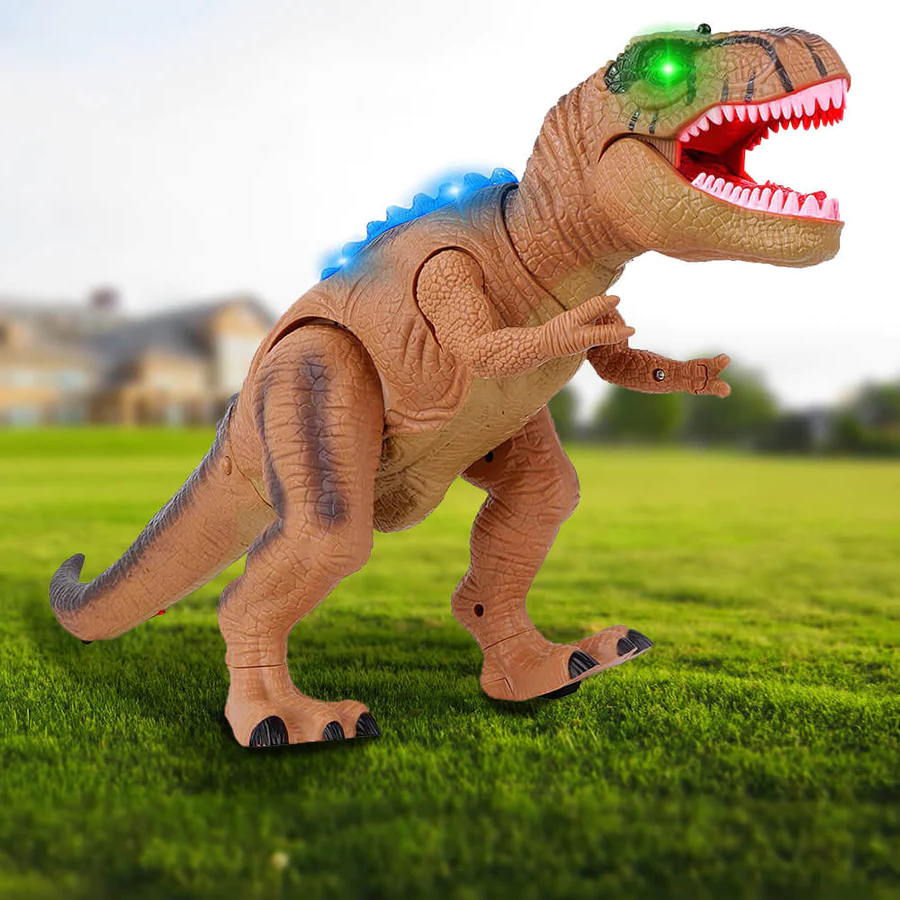 Elektrisch ferngesteuerter Dinosaurier – Realistisches, laufendes und brüllendes Dino-Spielzeug mit LED-Beleuchtung 1