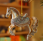 Equinox | Vintage-Pferdeornament aus Acryl für klassische Weihnachtsdekoration 0