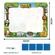 Extra große Wasser-Malmatte für Kinder – Kleckerfreie, lehrreiche Malmatte mit verschiedenen Motiven 0