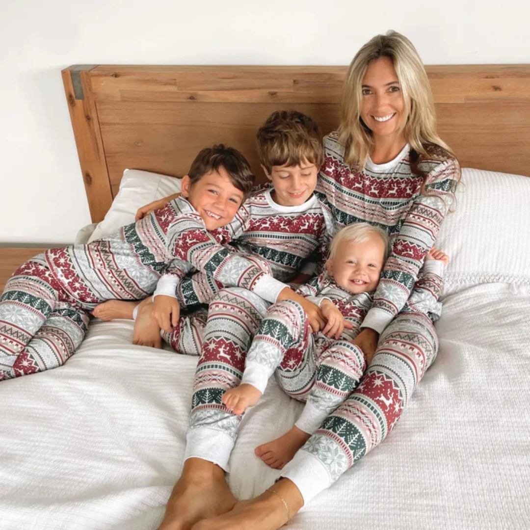 Familien Weihnachts-Pyjama Set Bequem Weicher Stoff 0