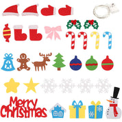 FeltJoy | Dekorativer Weihnachtsbaum für die Wand mit hängenden Filzornamenten 3