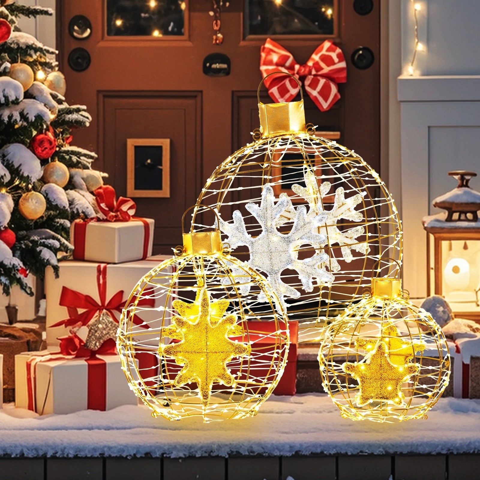 FestiveSpheres – 3-teiliges LED-Kugellichter-Set für die Weihnachtsdekoration 1