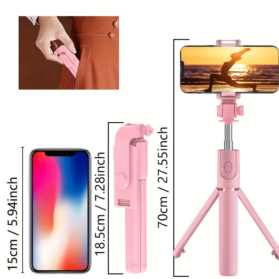 Flexible Selfie -Stick mit drahtloser Fernbedienung und 360 ° -Rotation - Kompaktes Selfie -Pole für iPhone und Reisen 3